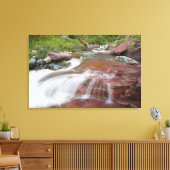 Rode steen in Baring Creek in Glacier National Canvas Afdruk (Insitu (Woonkamer))