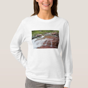 Rode steen in Baring Creek in Glacier National T-shirt
