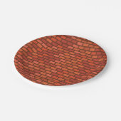 Rode steenwand papieren bordje (Gekanteld)