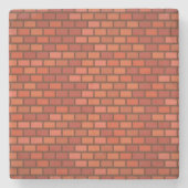 Rode steenwand stenen onderzetter (Voorkant)