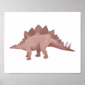 Rode Stegosaurus Dinosaur Kinderkamer Poster (Voorkant)