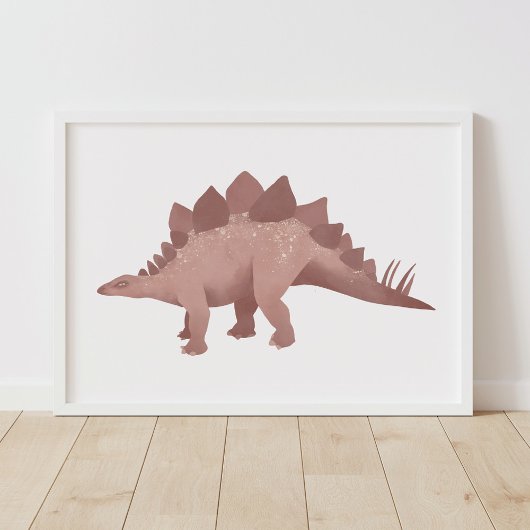 Rode Stegosaurus Dinosaur Kinderkamer Poster