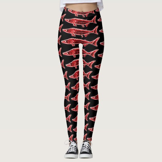 rode steigers zwemmen zwart leggings (Voorkant)