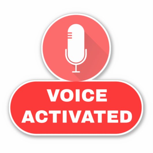 Rode stem geactiveerd sticker (Voorkant)