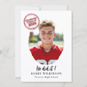 Rode Stempel Klas van 2026 Afstudeerfoto Kaart (Voorkant)