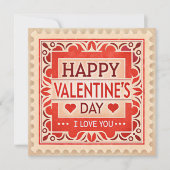  rode stempel stijl Valentijnsdag Feestdagenkaart (Voorkant)