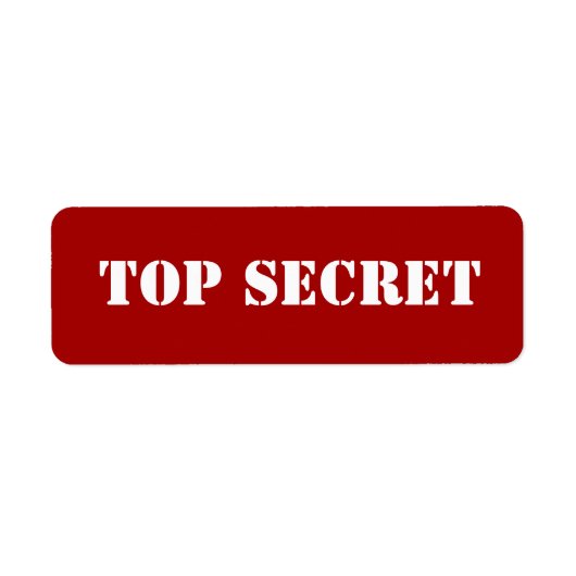 Rode Stencil Top Secret Etiket (Voorkant)