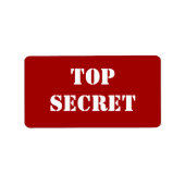 Rode Stencil Top Secret Etiket (Voorkant)