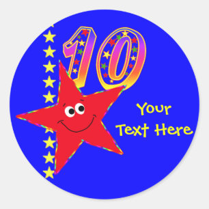 Rode Ster 10e Verjaardag Stickers