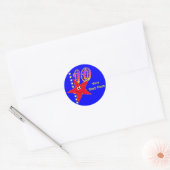 Rode Ster 10e Verjaardag Stickers (Envelop)
