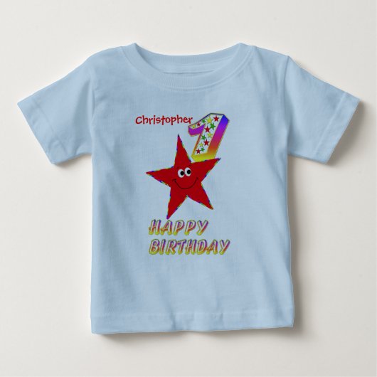 Rode Ster 1e Verjaardag Shirt (Voorkant)