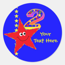 Rode Ster 2e Verjaardag Stickers