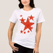 Rode Ster 4 juli Onafhankelijkheidsdag Tri-Blend Shirt (Voorkant)