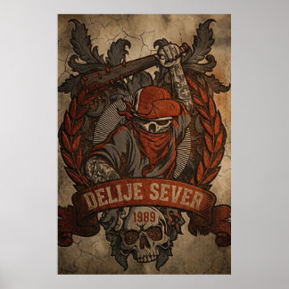 Rode Ster Belgrado Delije Sever 1989 Poster