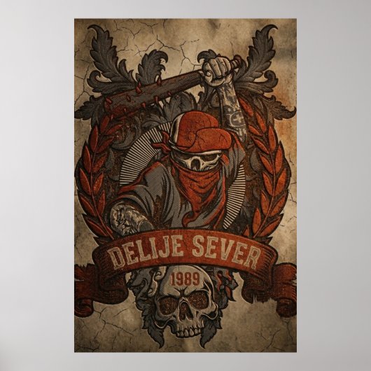 Rode Ster Belgrado Delije Sever 1989 Poster (Voorkant)