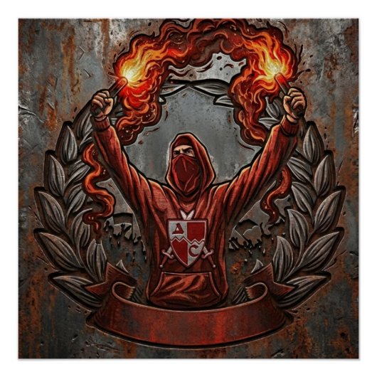 Rode Ster Belgrado Fan Kunst Perfect Poster (Voorkant)