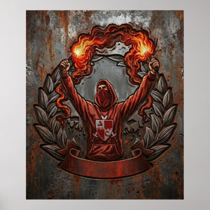 Rode Ster Belgrado Fan Kunst Poster