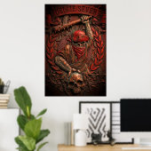 Rode Ster Belgrado Ultras Hooligan Geprägd Poster (Thuiskantoor)