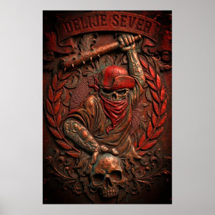 Rode Ster Belgrado Ultras Hooligan Geprägd Poster