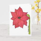 Rode Ster Bloem Blank Kaart (Gele Bloem)
