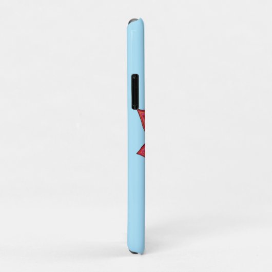 Rode ster bloem met blauwe achtergrond Case-Mate iPhone case (Achterkant/rechts)