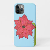 Rode ster bloem met blauwe achtergrond Case-Mate iPhone case (Achterkant)