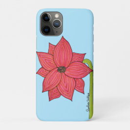 Rode ster bloem met blauwe achtergrond Case-Mate iPhone case
