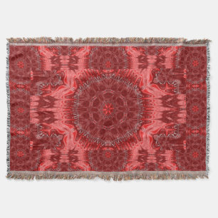 Rode Ster Bloem Tapestry Deken