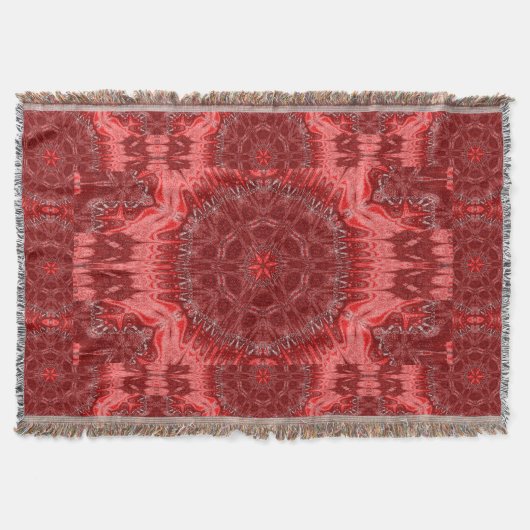 Rode Ster Bloem Tapestry Deken (Voorkant)