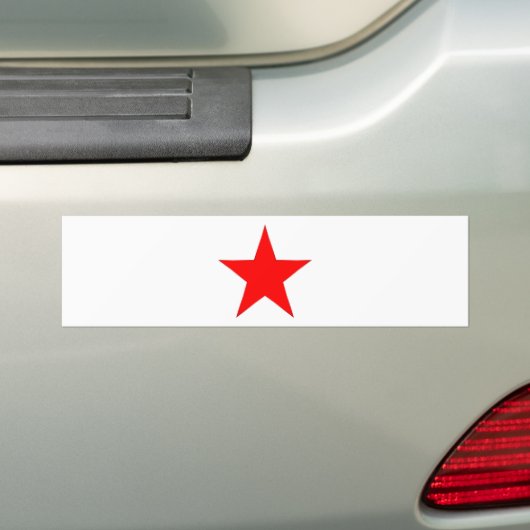 Rode ster bumpersticker (Op auto)