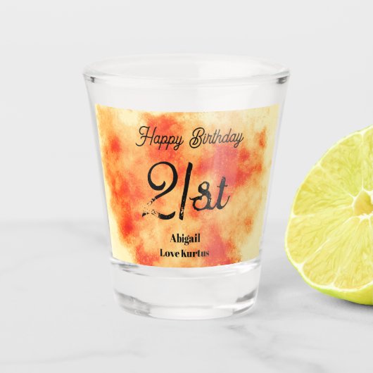 Rode Ster Cluster 21e Shot Glass Glas (Voorkant)