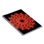 Rode ster explosie aan zwarte hemel notitieboek (Rechterzijde)