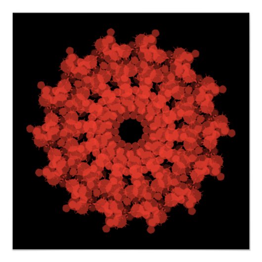 Rode ster explosie aan zwarte hemel perfect poster (Voorkant)