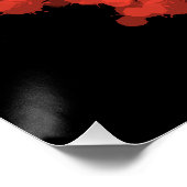 Rode ster explosie aan zwarte hemel perfect poster (Hoek)