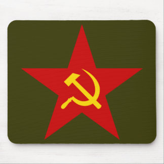 Rode Ster (hamer & sikkel) mousepad Muismat