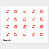 Rode Ster 'Ik Hou van Jou' Sticker (Vel)