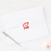 Rode Ster 'Ik Hou van Jou' Sticker (Envelop)