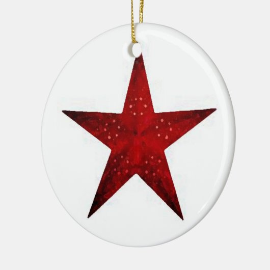 Rode ster keramisch ornament (Links)