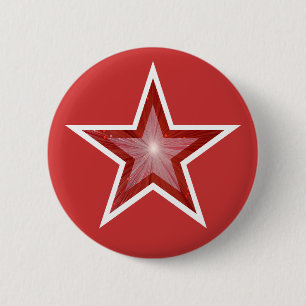 Rode ster knop rood ronde button 5,7 cm