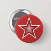Rode ster knop rood ronde button 5,7 cm (Voorkant /achterkant)