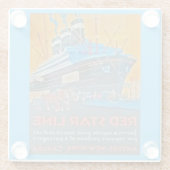  Rode Ster Lijn Glazen Onderzetter (Achterkant)