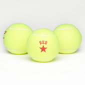 Rode ster logo aangepaste naam initiële monogram tennisballen (Multi)