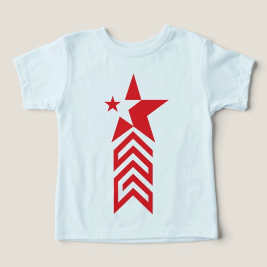 Rode Ster met Chevron Pijlen (Design voorkant)