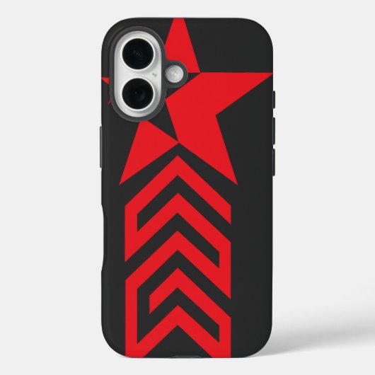 Rode ster met Chevron-pijlen Case-Mate iPhone Case (Achterkant)
