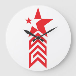 Rode Ster met Chevron Pijlen Grote Klok