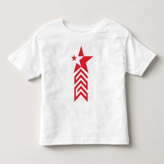 Rode Ster met Chevron Pijlen Kinder Shirts (Voorkant)