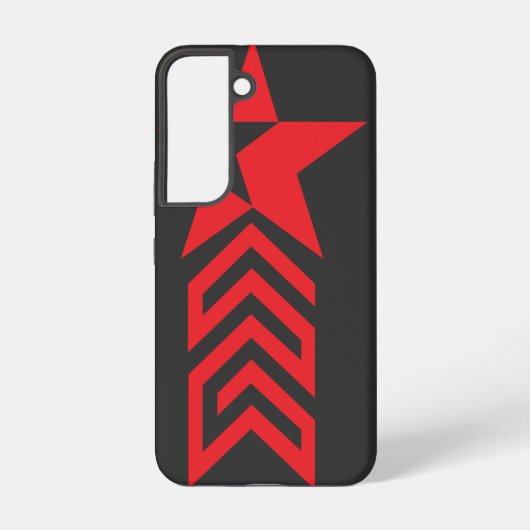 Rode Ster met Chevron Pijlen Samsung Galaxy Hoesje (Achterkant)