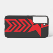 Rode Ster met Chevron Pijlen Samsung Galaxy Hoesje (Achterkant horizontaal)