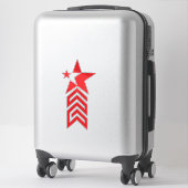 Rode Ster met Chevron Pijlen Sticker (Koffer)
