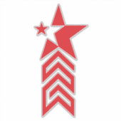 Rode Ster met Chevron Pijlen Sticker (Voorkant)